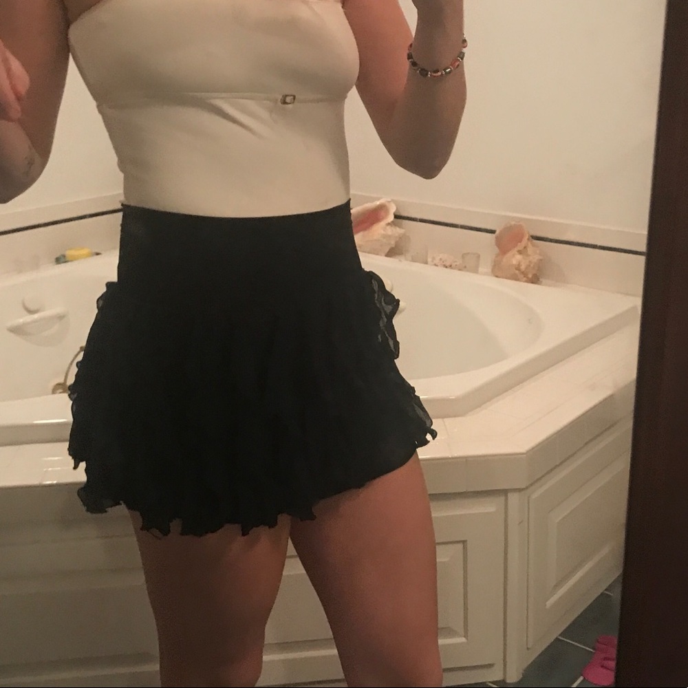Black mini skirt